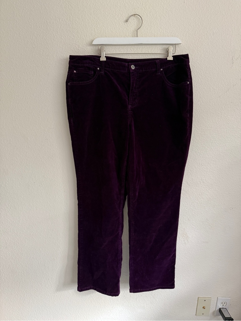 Indigo Women's Dark Purple Straight-Leg Corduroy Jeans size 18W